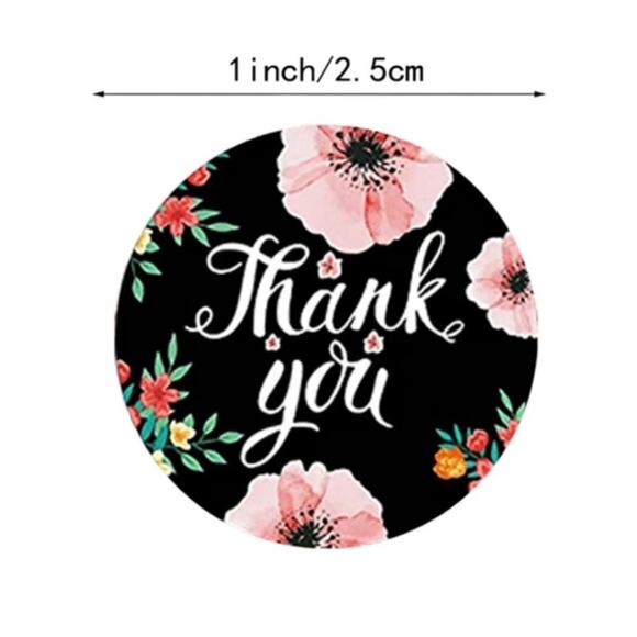 New 500 Piece Roll Self-Adhesive Thank You Stickers - 8 Designs - Picture 4 of 4